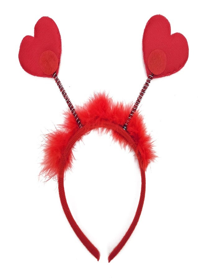 NAOPSY Heart Headband Valentine's Day Festive Headband Red Sequin Love-shaped Head Boppers Party Hair Accessoires for Holiday Festival - Image 2